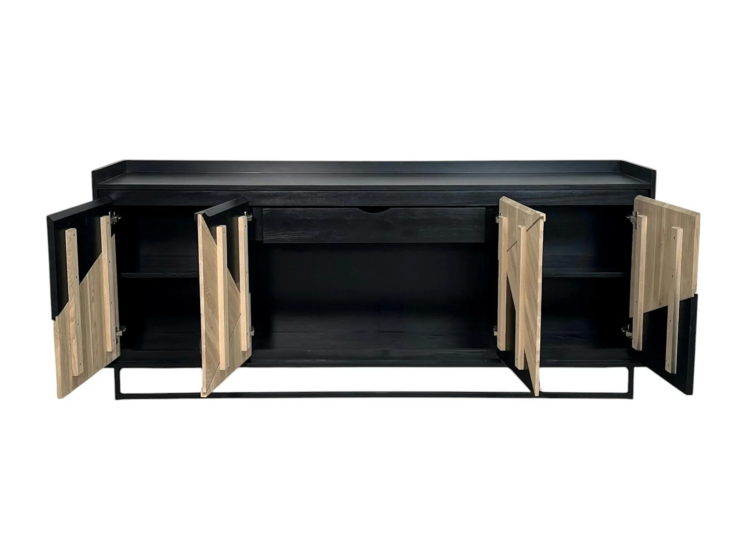 Buffet 4 portes bois noir et blanc ANINA