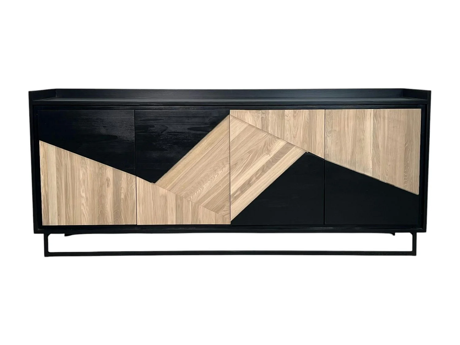 Buffet 4 portes bois noir et blanc ANINA