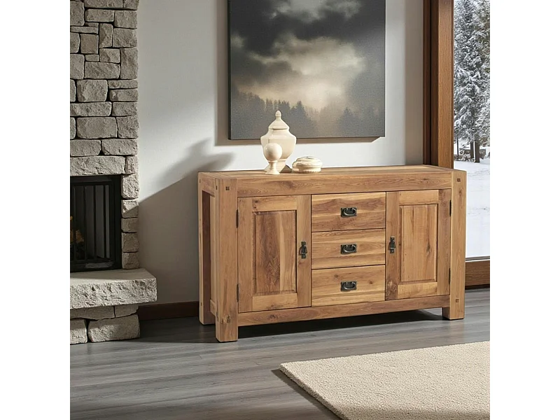 Buffet 2 portes chêne massif 150cm FJORD