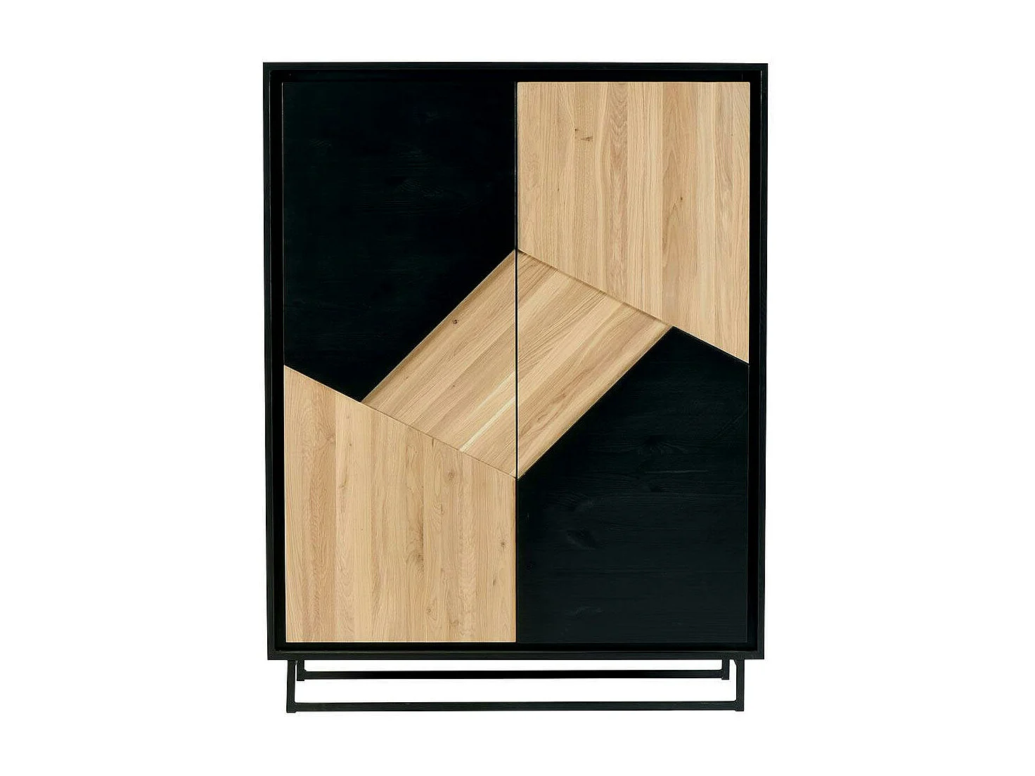 Buffet haut bois noir et blanc ANINA