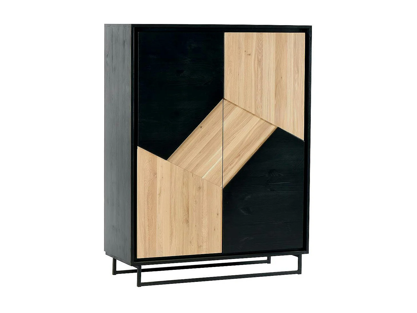 Buffet haut bois noir et blanc ANINA