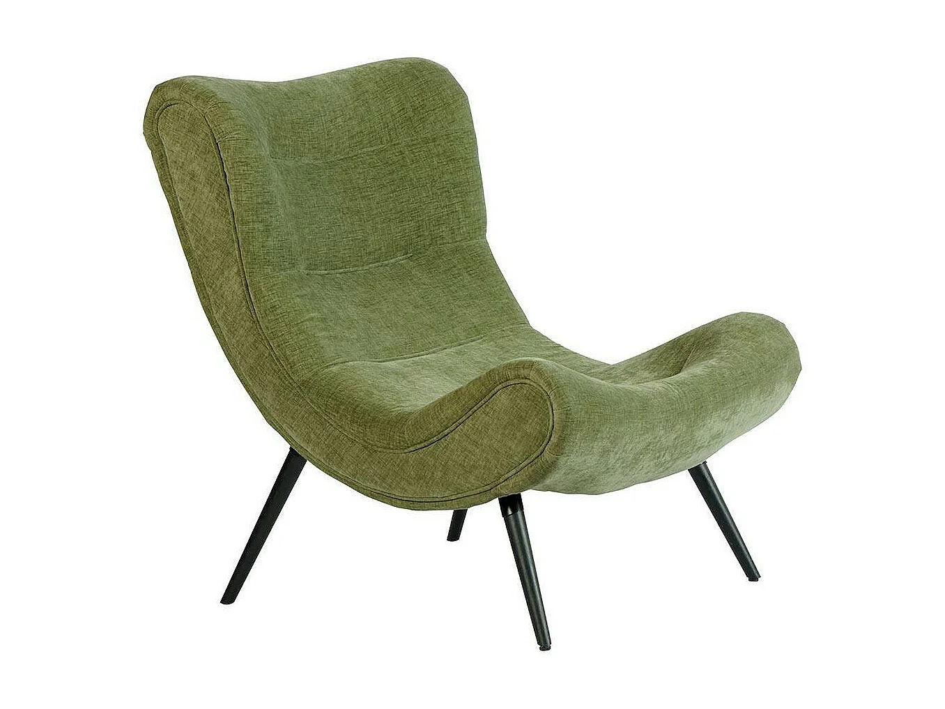 Fauteuil et pouf assortis tissu vert MALMOE