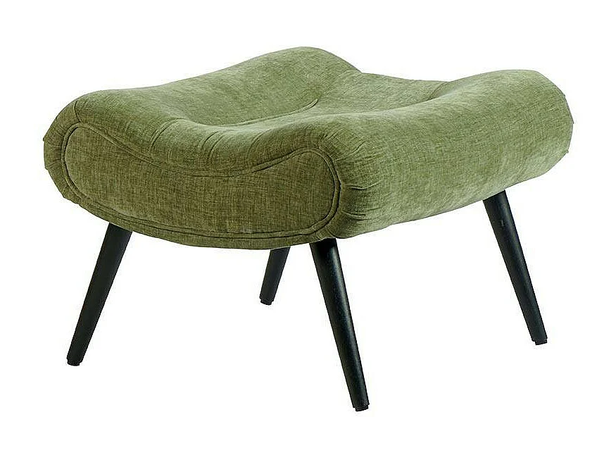 Fauteuil et pouf assortis tissu vert MALMOE