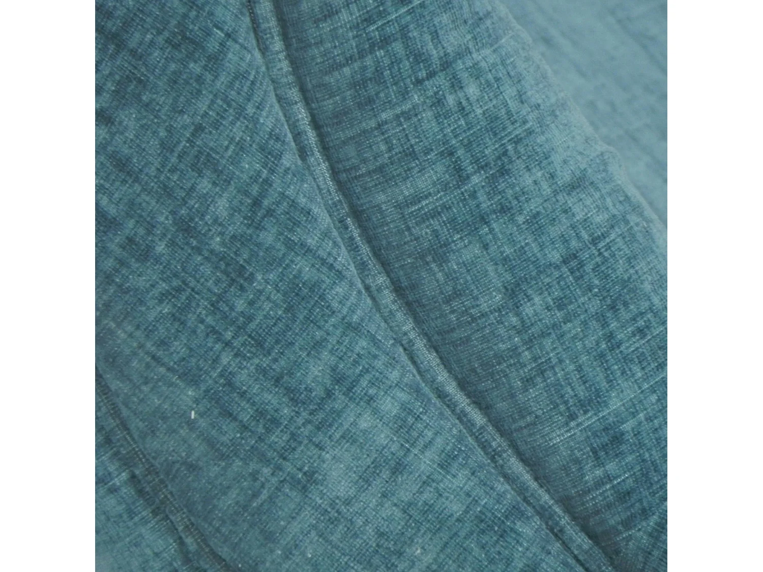 Fauteuil et pouf assortis tissu bleu pétrole MALMOE