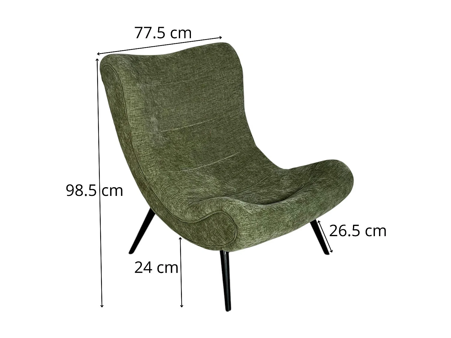 Fauteuil et pouf assortis tissu bleu pétrole MALMOE