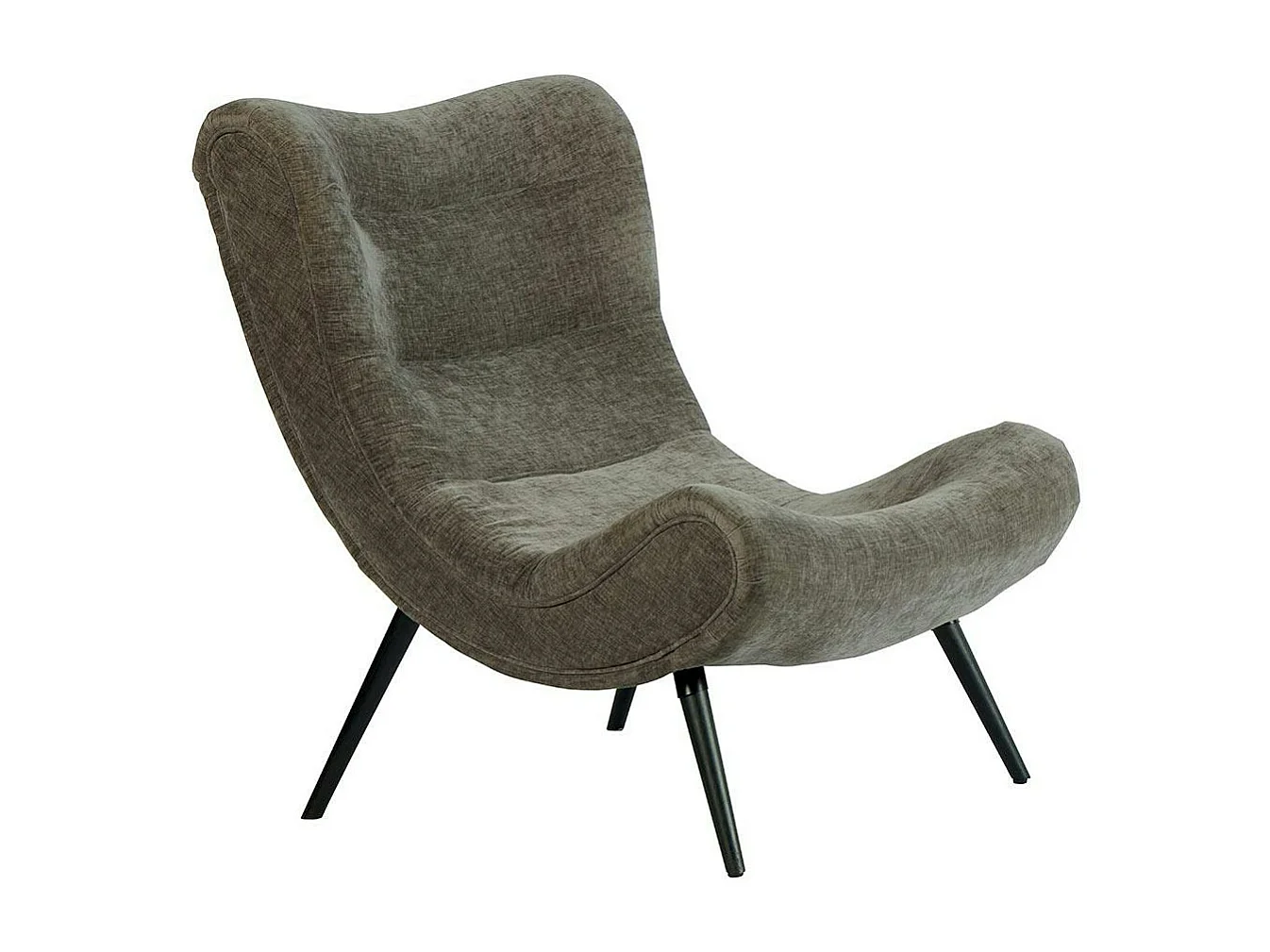 Fauteuil et pouf assortis tissu gris MALMOE
