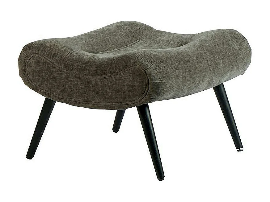 Fauteuil et pouf assortis tissu gris MALMOE