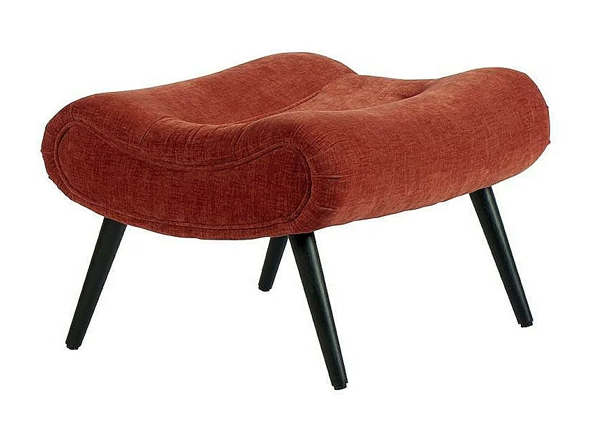 Fauteuil et pouf assortis tissu terracotta MALMOE