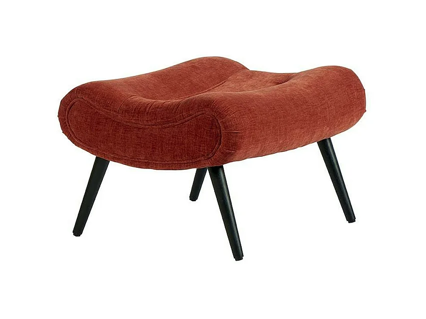 Fauteuil et pouf assortis tissu terracotta MALMOE