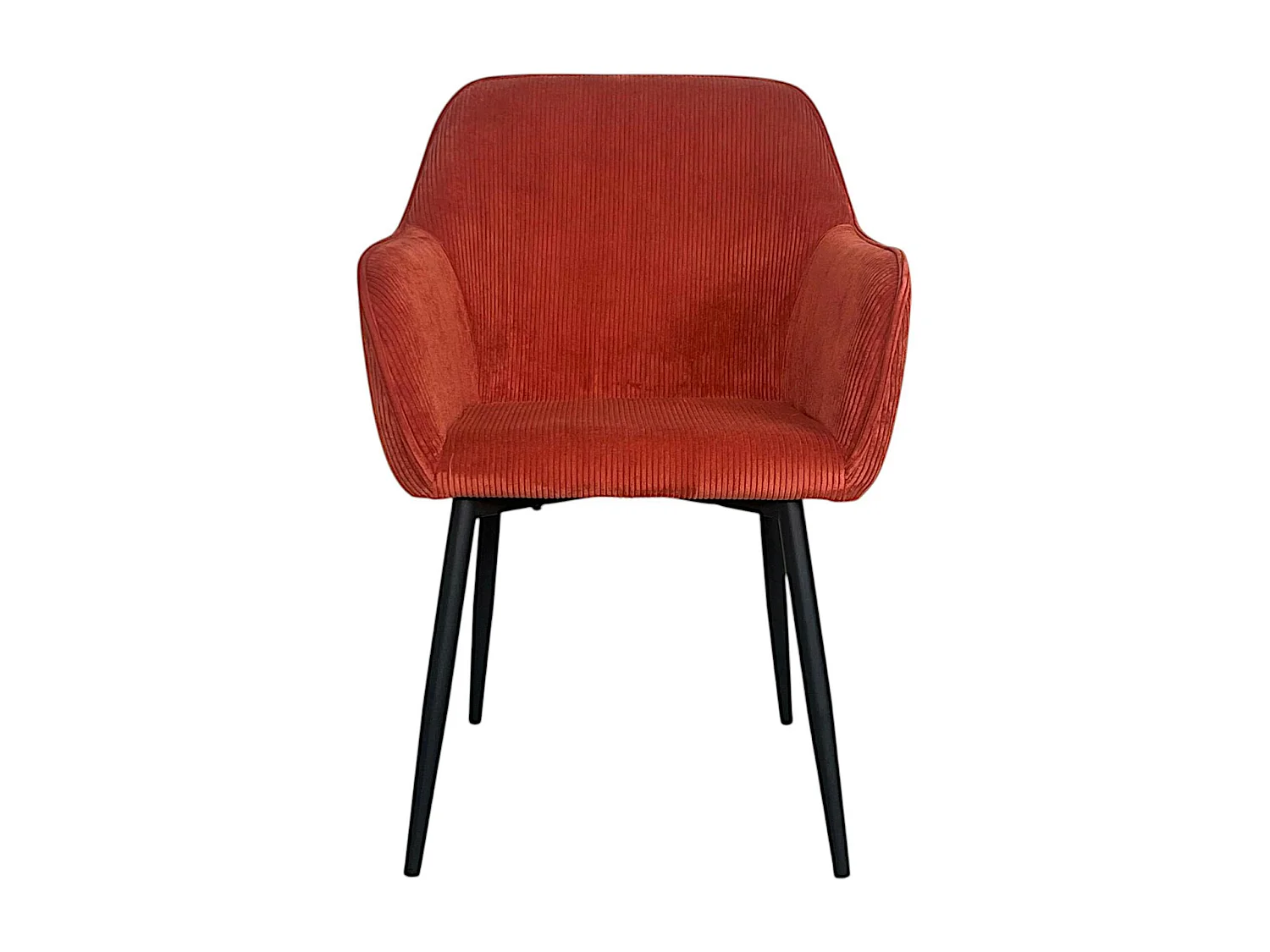 Fauteuil de table tissu cotelé terracotta (lot de 2) MALMOE