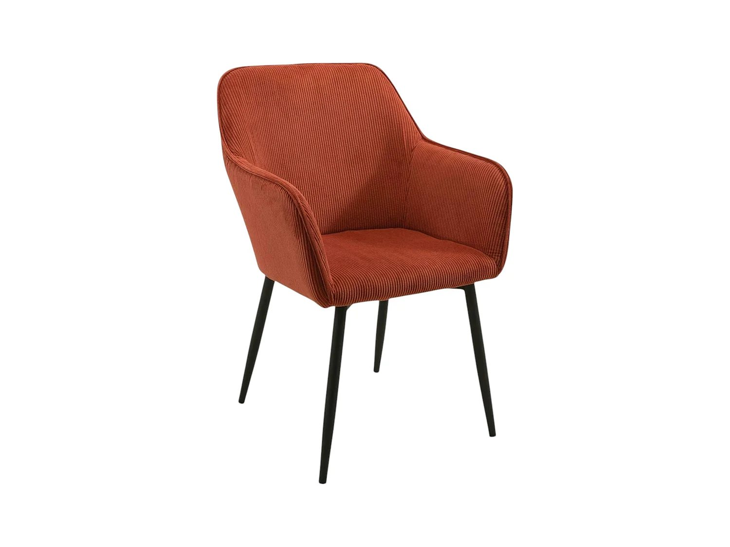 Fauteuil de table tissu cotelé terracotta (lot de 2) MALMOE