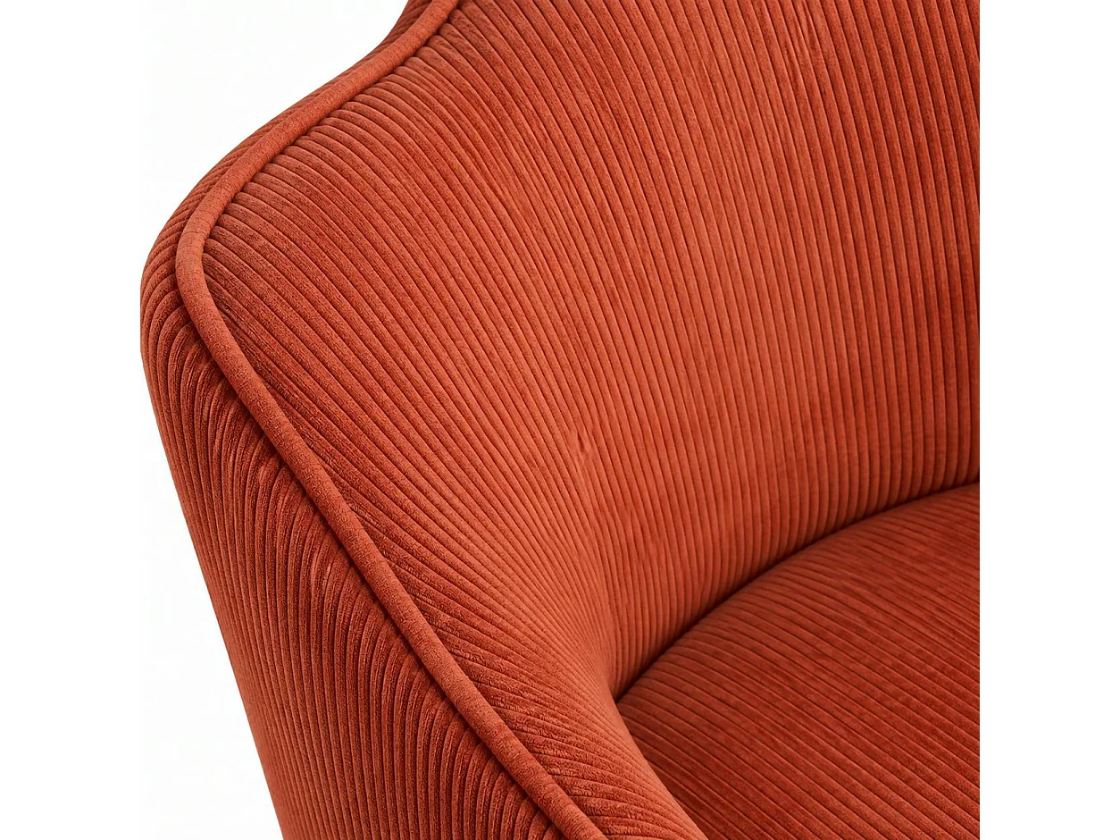 Fauteuil de table tissu cotelé terracotta (lot de 2) MALMOE