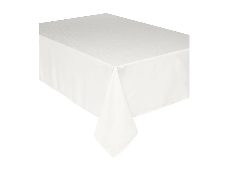 Nappe Antitache "Jacquard Carré" 140x240cm Ivoire