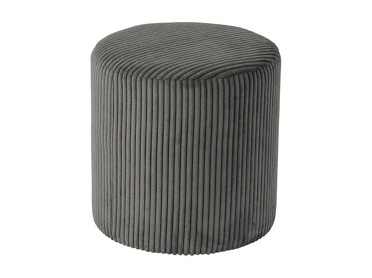 Pouf rond velours côtelé gris (lot de 2) MALMOE