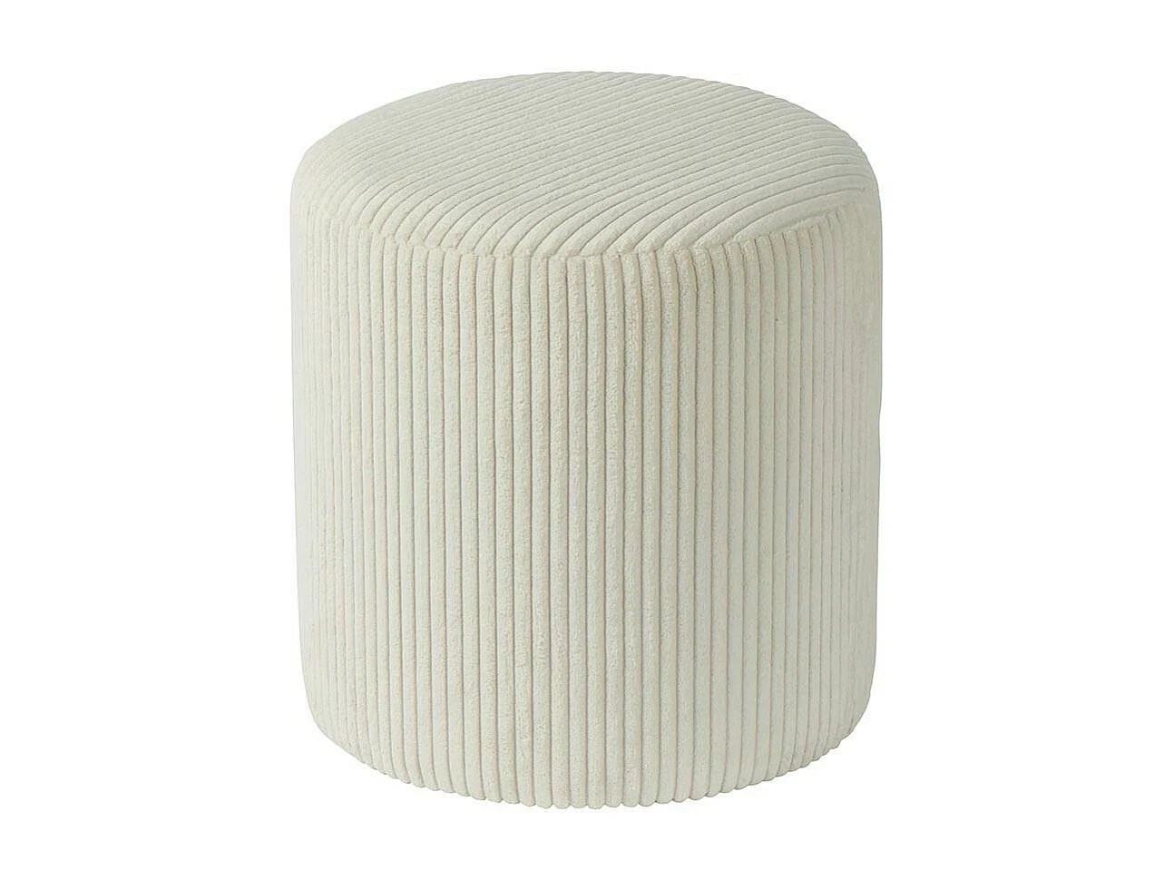 Pouf rond velours côtelé blanc (lot de 2) MALMOE
