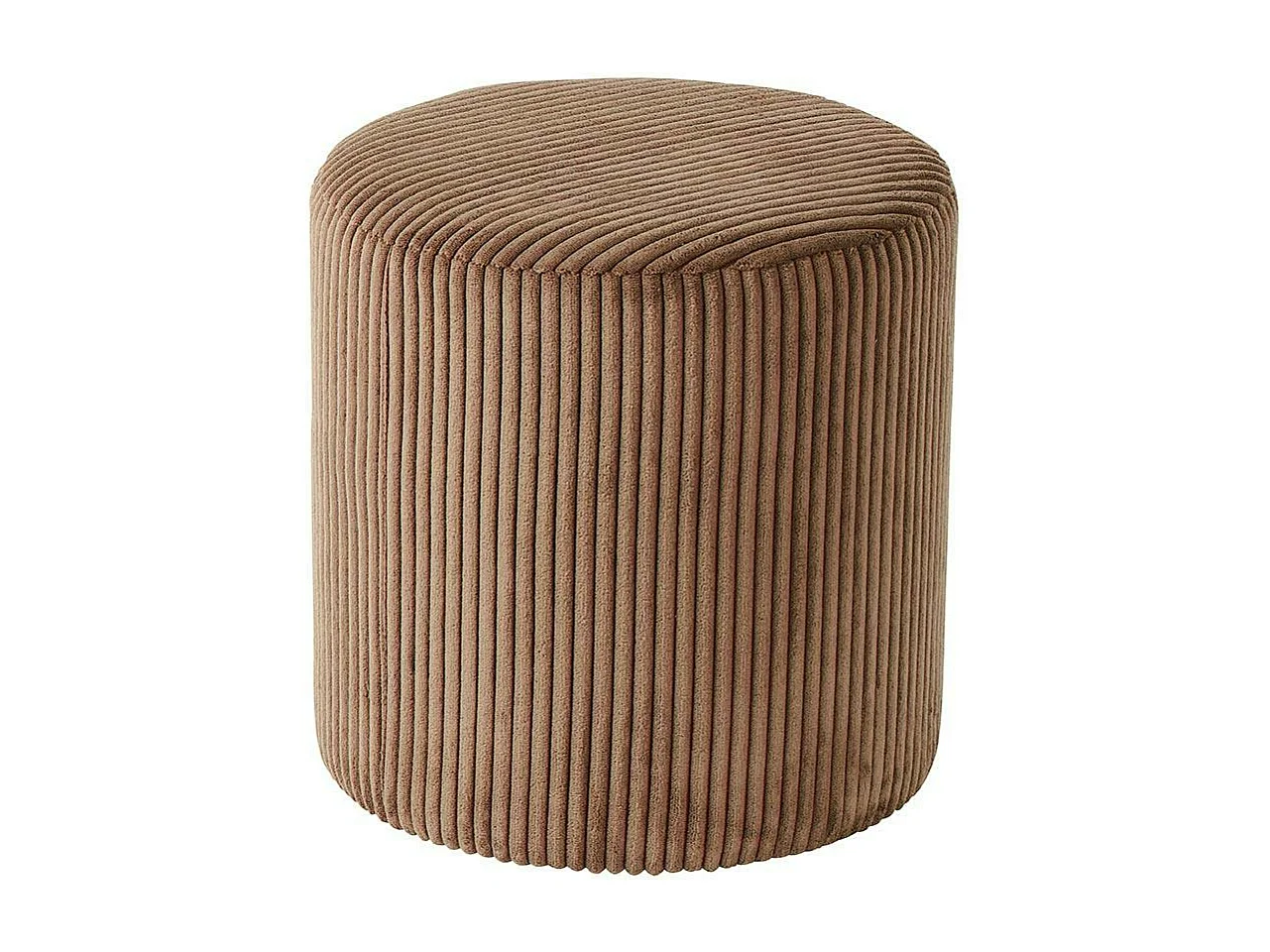 Pouf rond velours côtelé camel (lot de 2) MALMOE