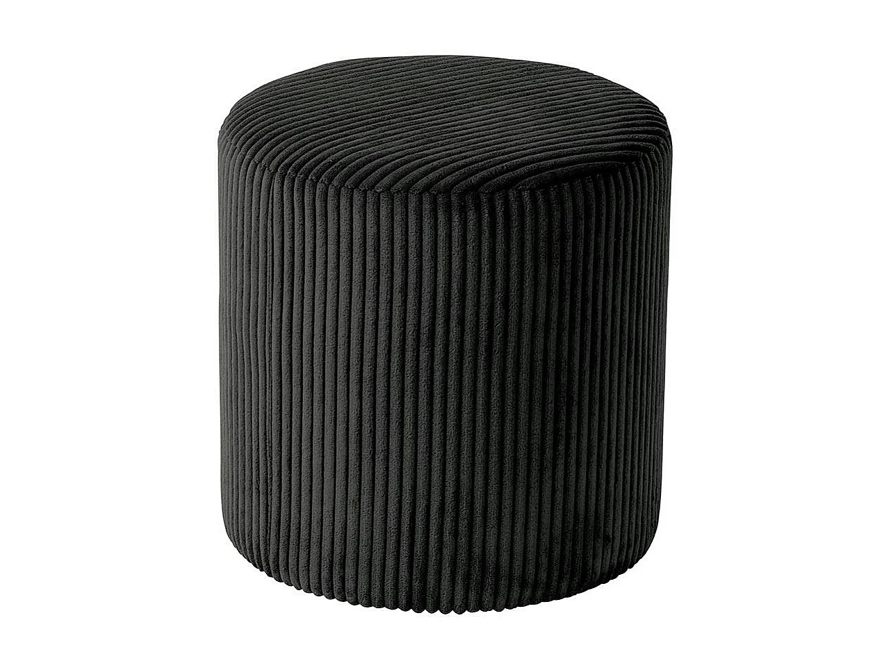 Pouf rond velours côtelé noir (lot de 2) MALMOE