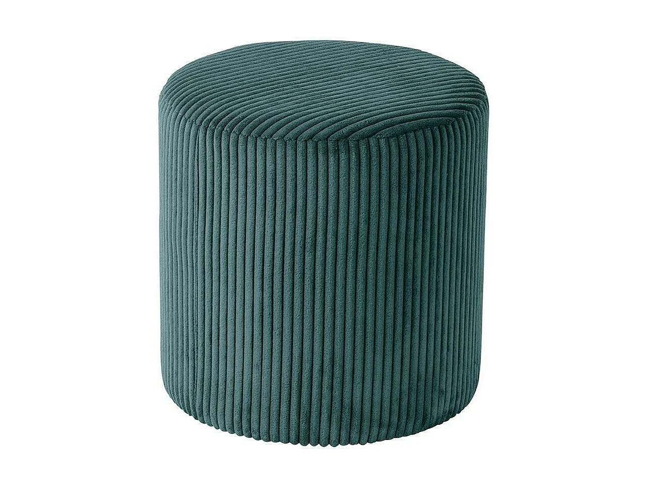 Pouf rond velours côtelé bleu pétrole (lot de 2) MALMOE