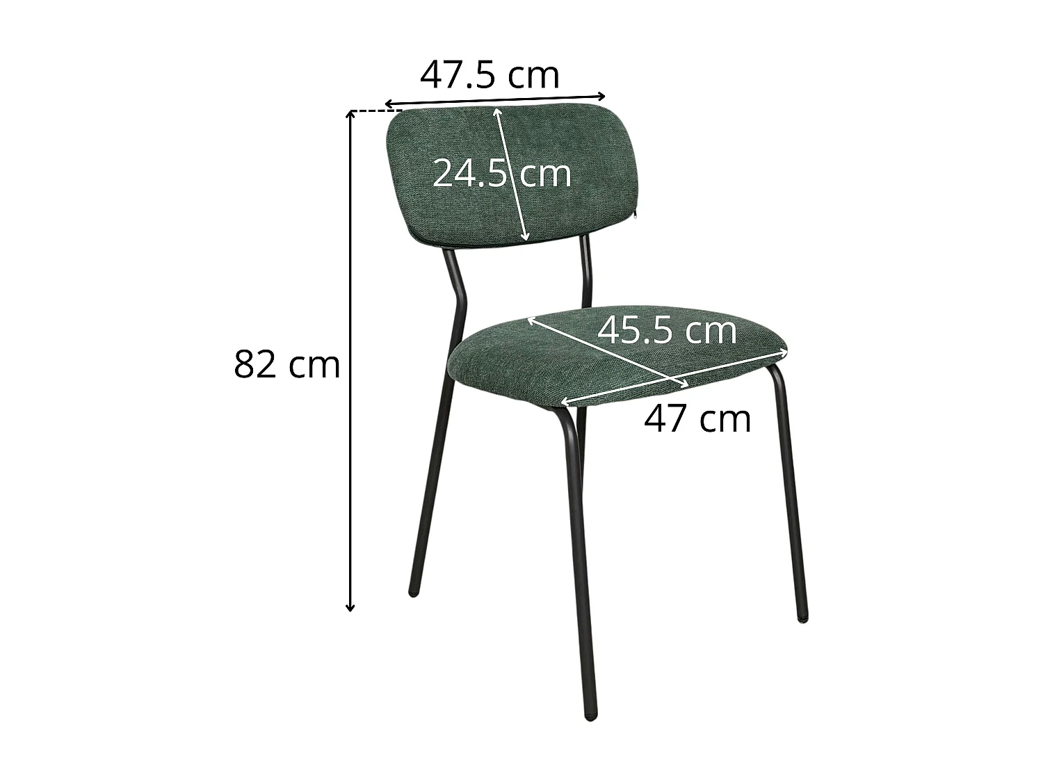 Chaise tissu brun taupe style écolier (lot de 2) MALANG