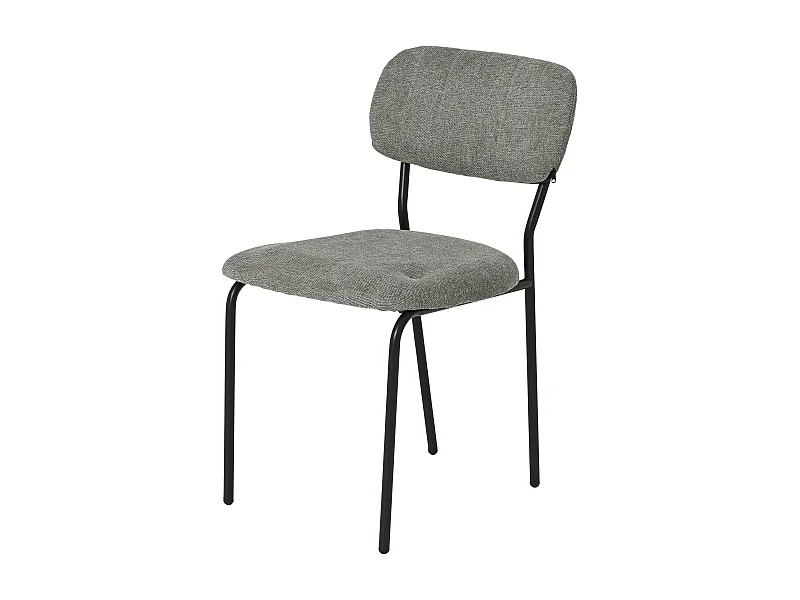 Chaise tissu brun taupe style écolier (lot de 2) MALANG