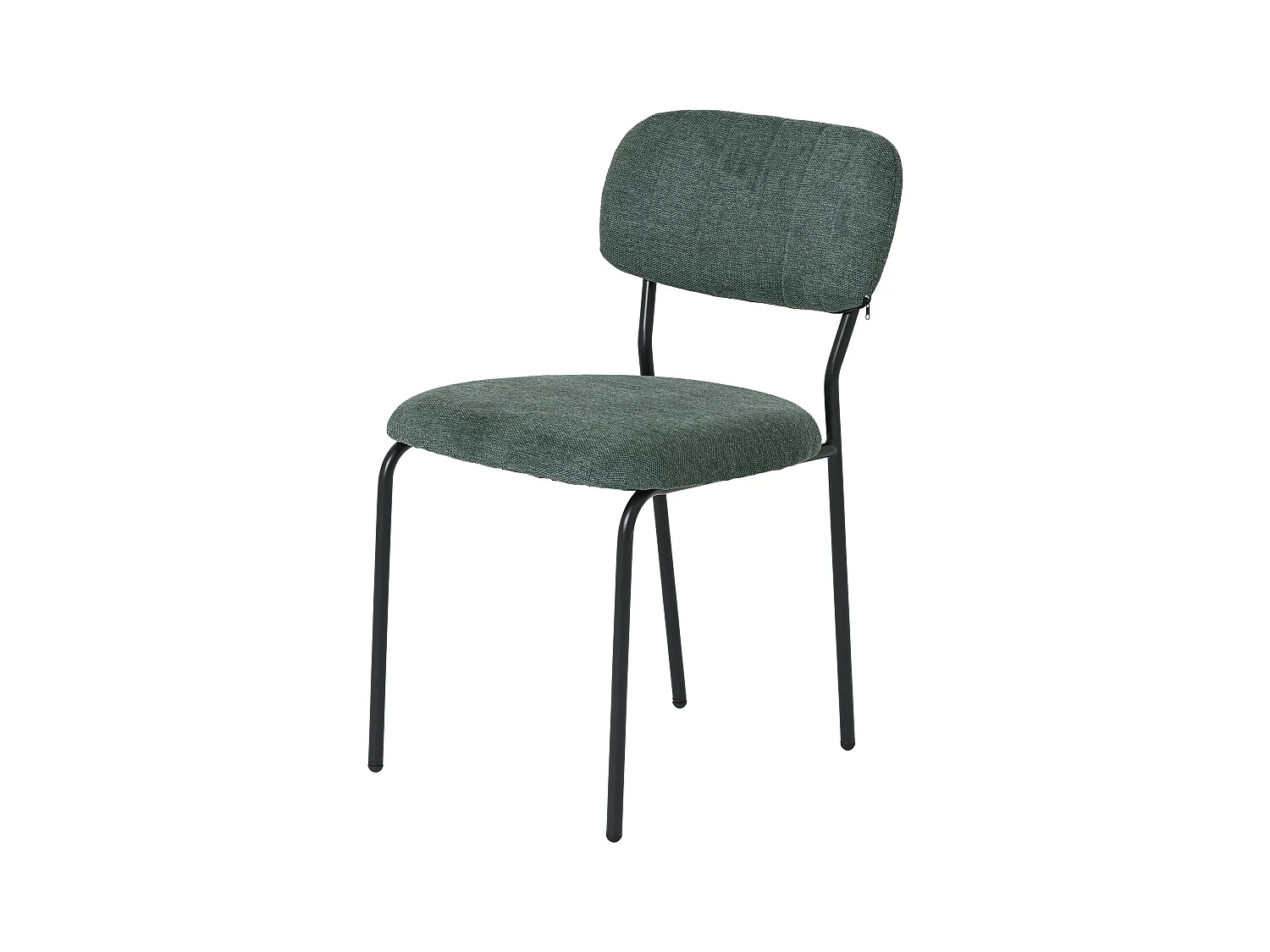 Chaise tissu vert foncé style écolier (lot de 2) MALANG