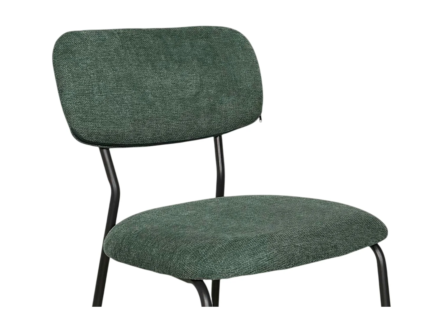 Chaise tissu vert foncé style écolier (lot de 2) MALANG
