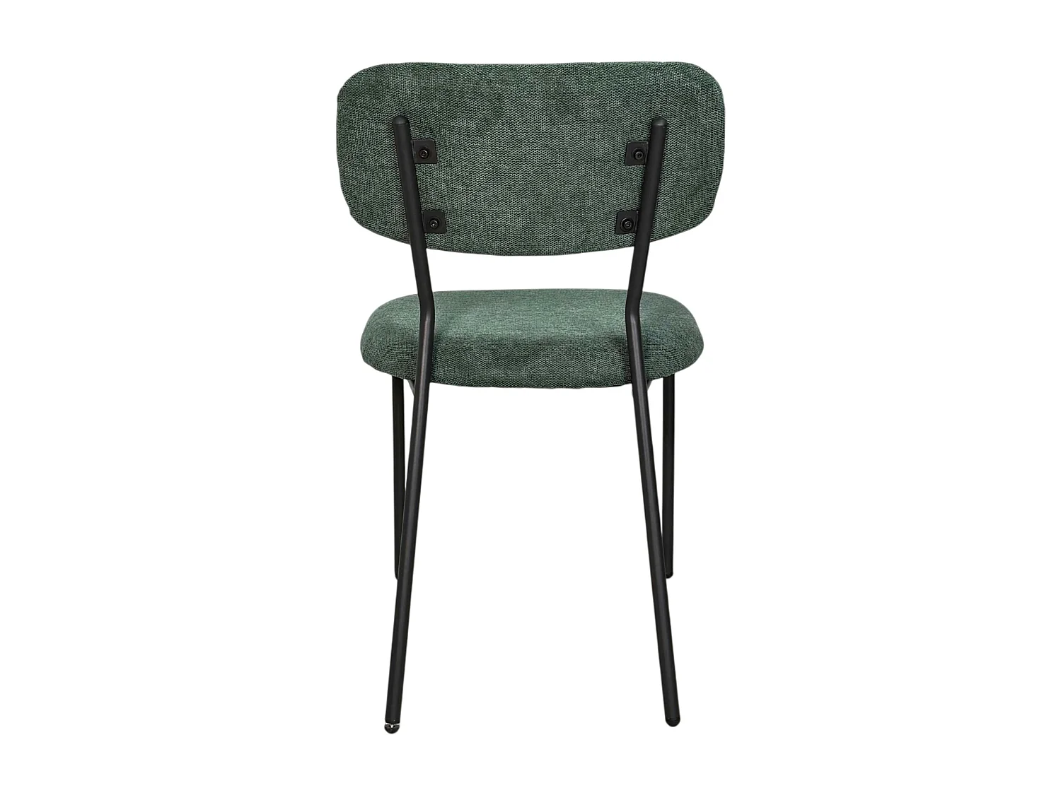 Chaise tissu vert foncé style écolier (lot de 2) MALANG