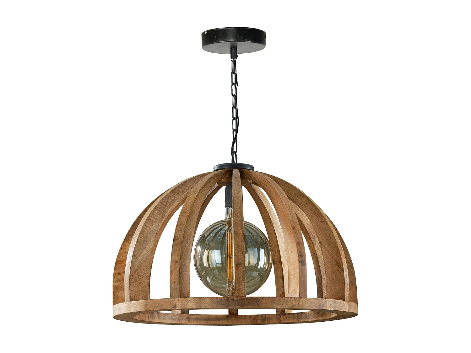 Suspension en bois ronde ajourée LUCKNOW