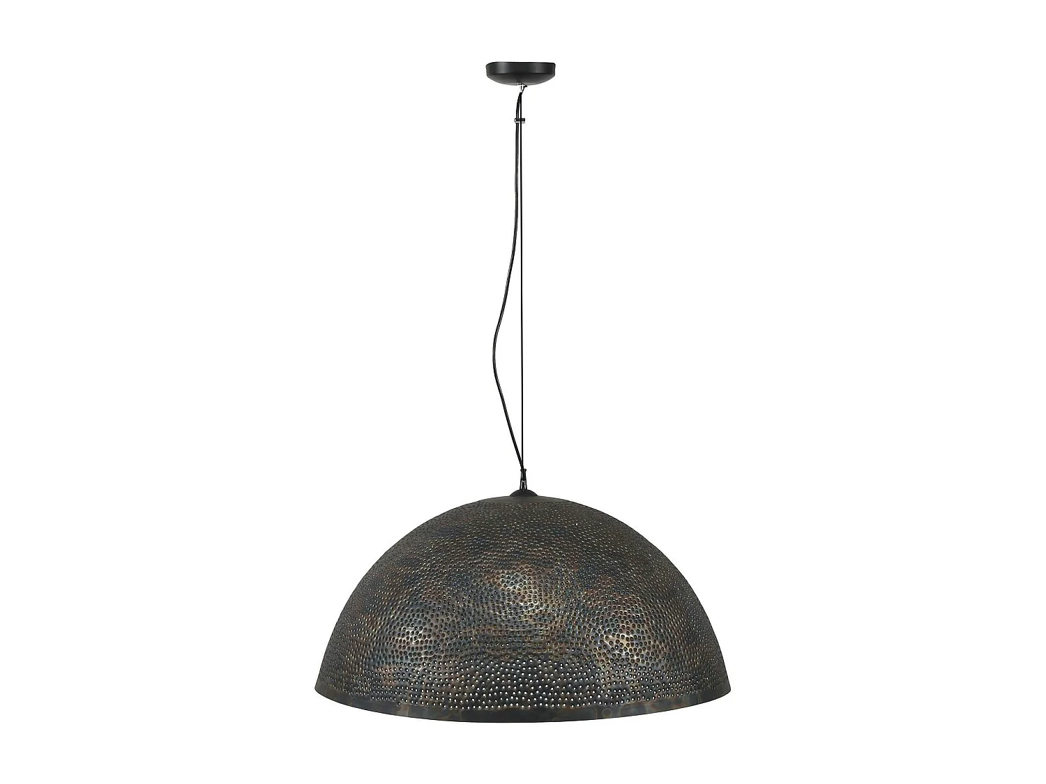 Suspension industrielle demi-lune ajourée marron noir RALF