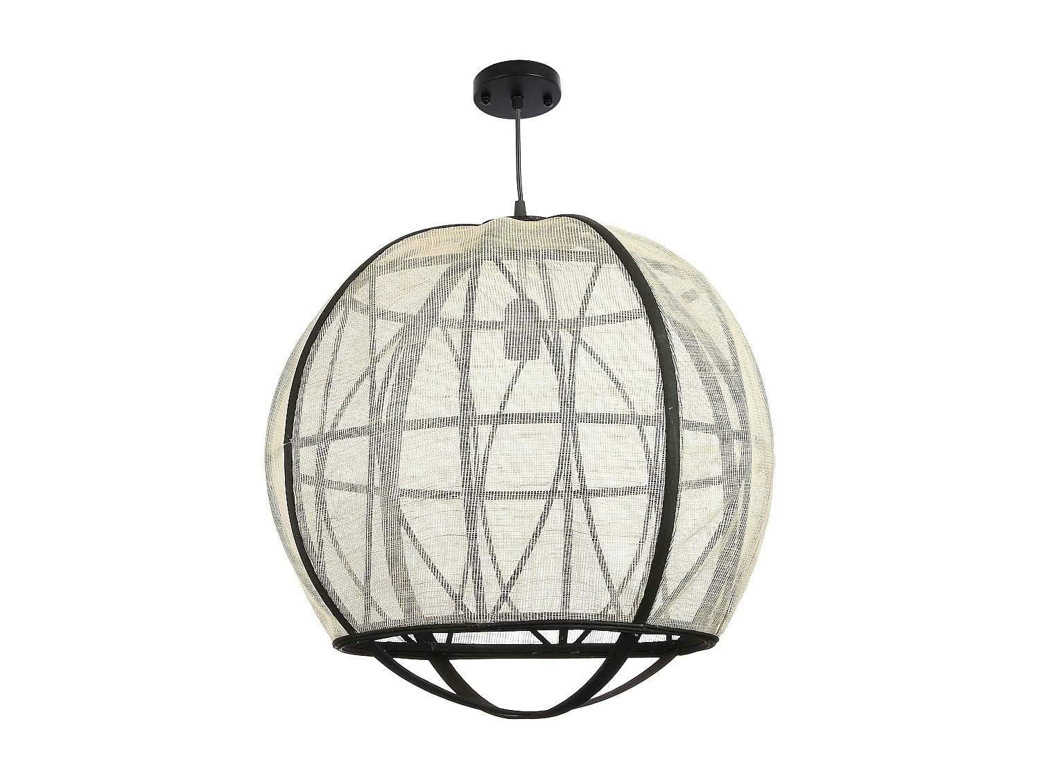 Lampe boule noire et blanche