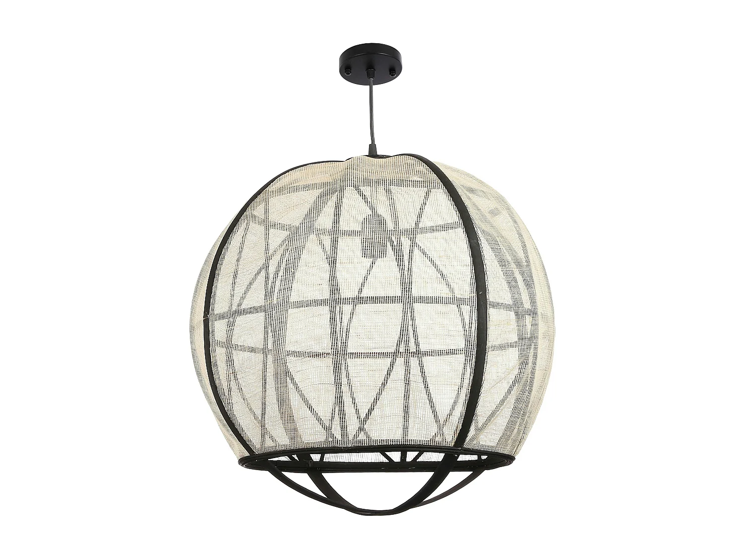 Lampe boule noire et blanche