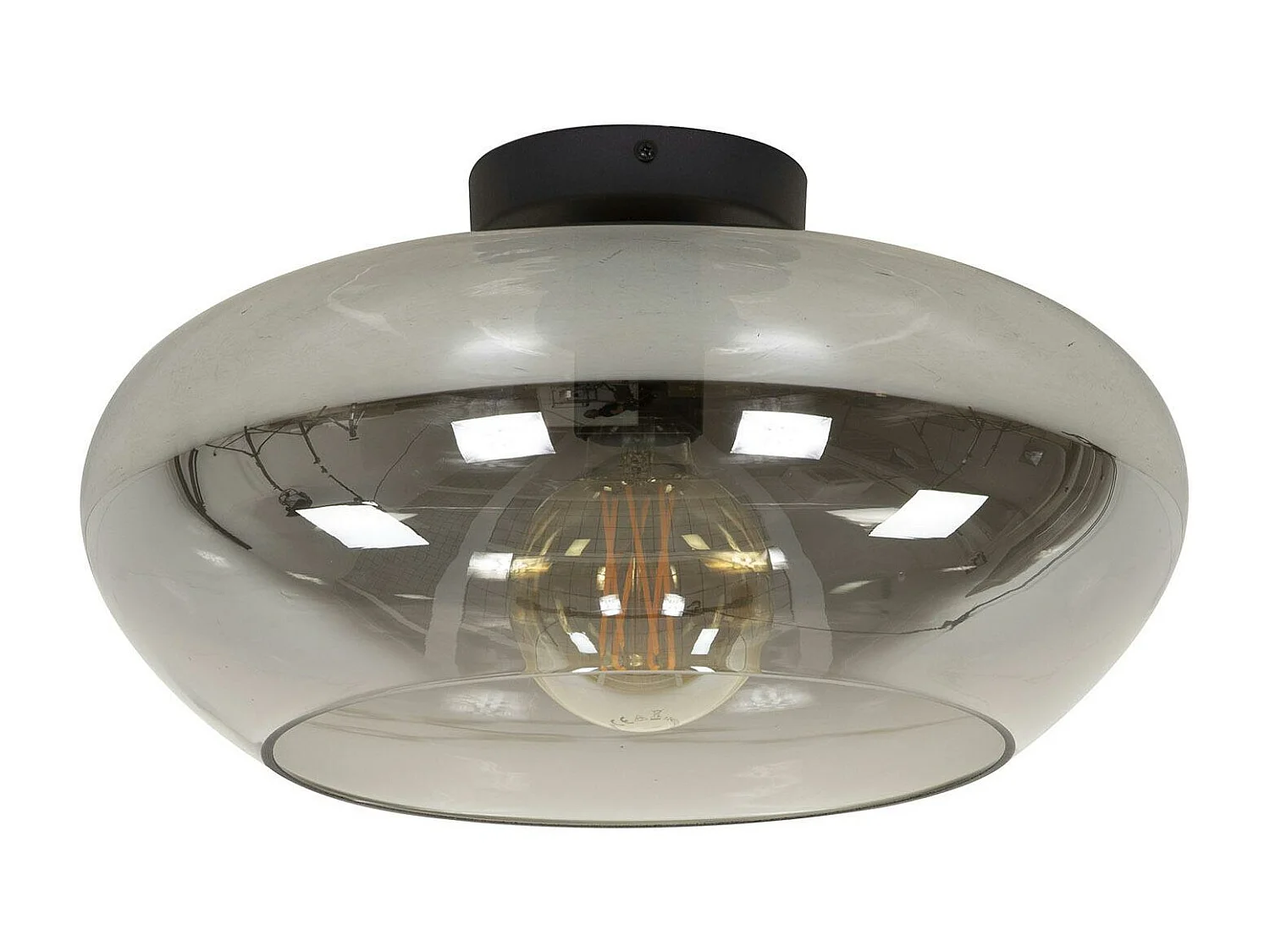 Plafonnier en verre fumé gris NIAGARA