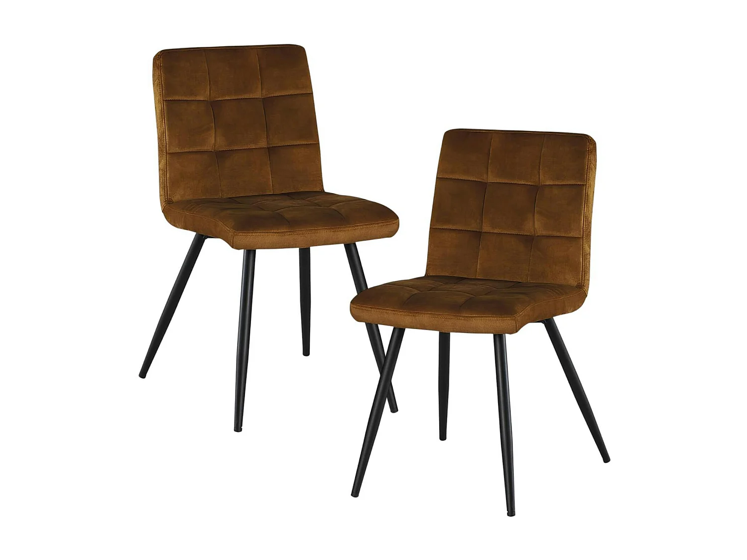 Chaise en velours capitonné moutarde MALMOE (lot de 2)