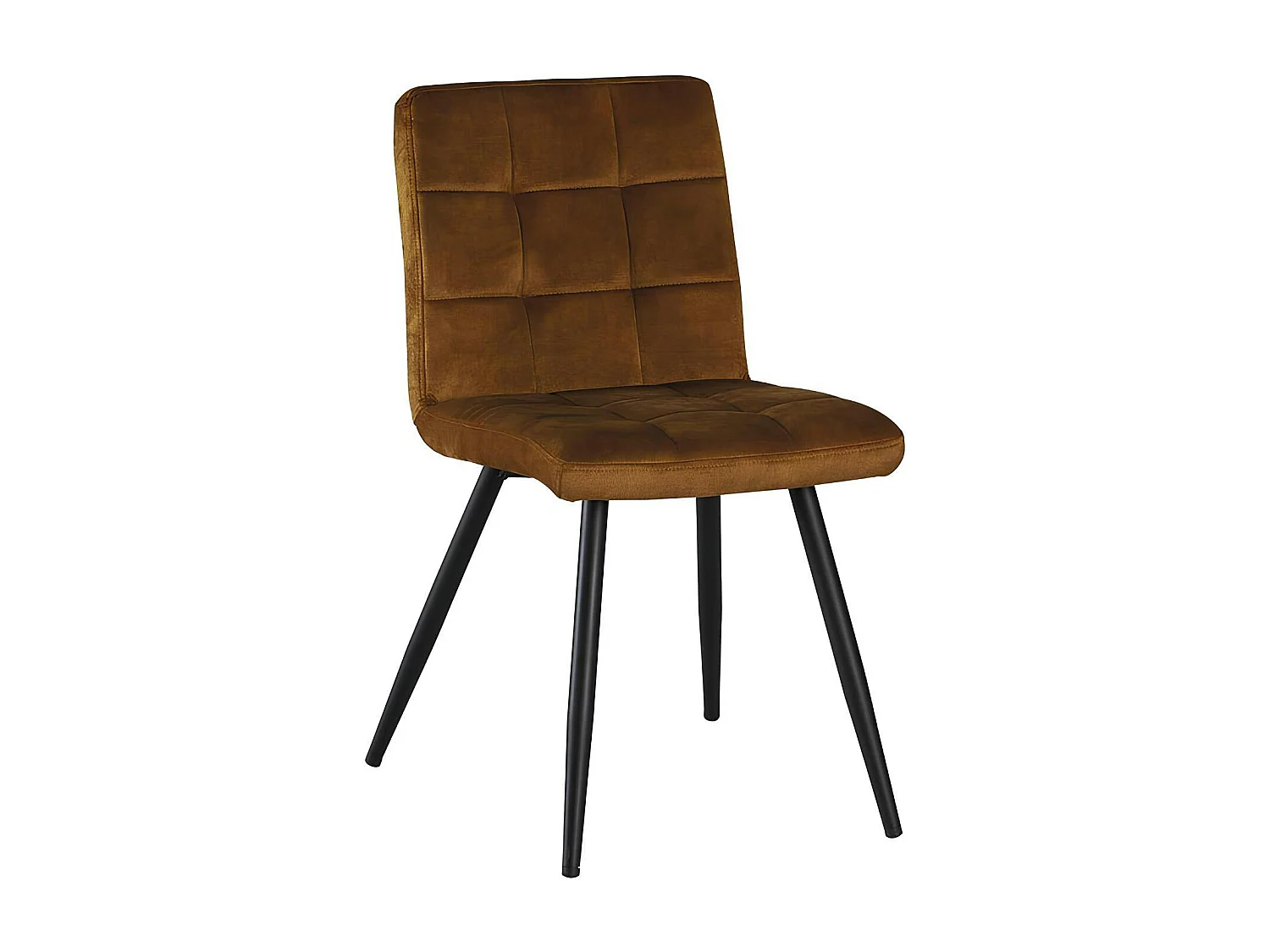 Chaise en velours capitonné moutarde MALMOE (lot de 2)