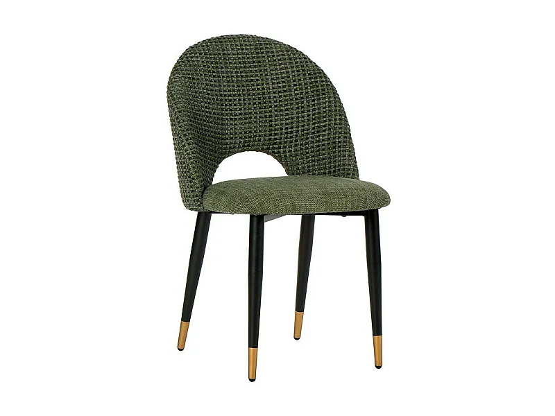 Chaise salle à manger tissu quadrillé kaki (lot de 2) MALMOE