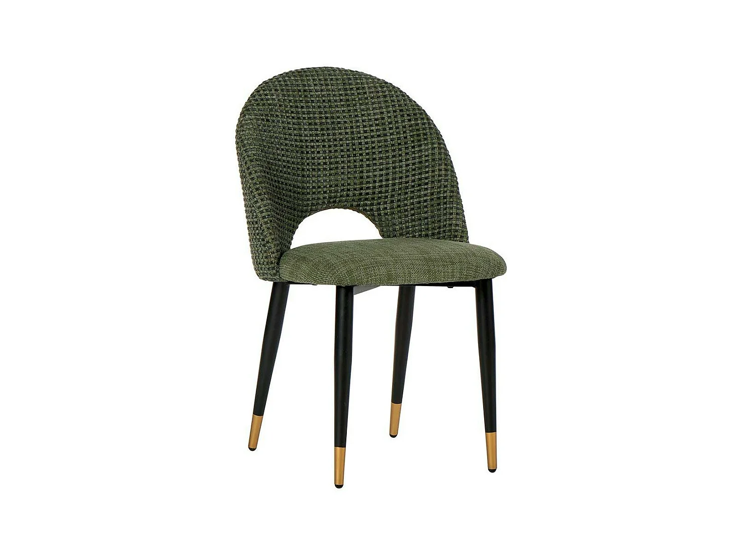 Chaise salle à manger tissu quadrillé kaki (lot de 2) MALMOE