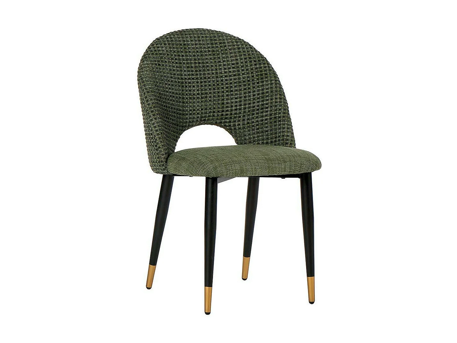 Chaise salle à manger tissu quadrillé kaki (lot de 2) MALMOE