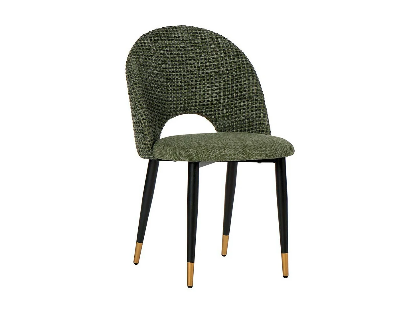 Chaise salle à manger tissu quadrillé kaki (lot de 2) MALMOE