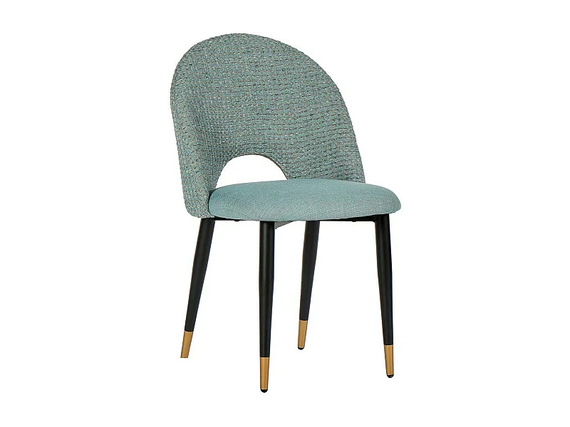 Chaise salle à manger tissu quadrillé bleu clair (lot de 2) MALMOE