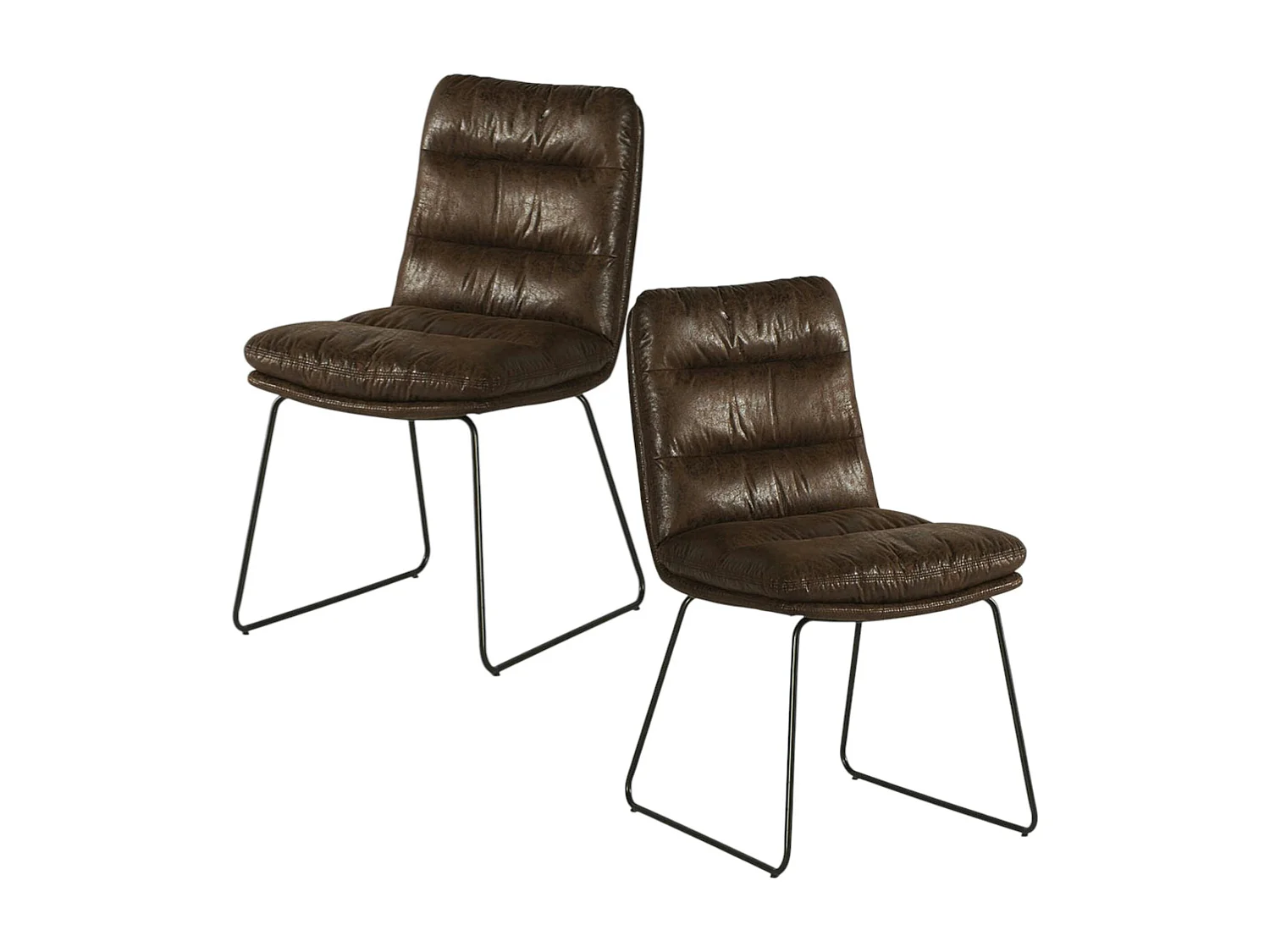 Chaise rembourrée havane EPIKA (lot de 2)