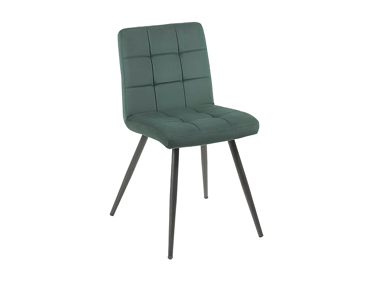 Chaise en velours capitonné vert MALMOE (lot de 2)