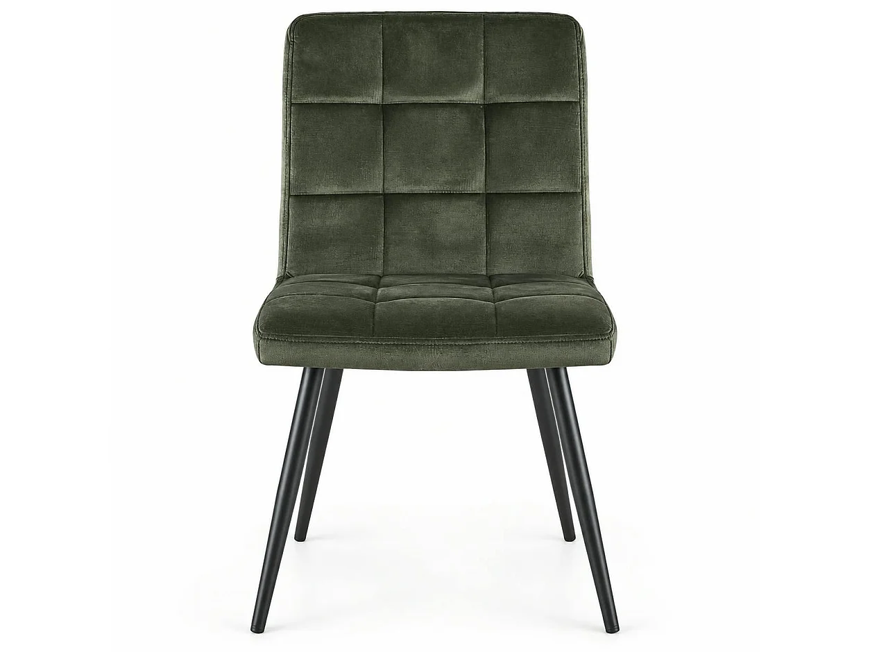 Chaise en velours capitonné kaki MALMOE (lot de 2)