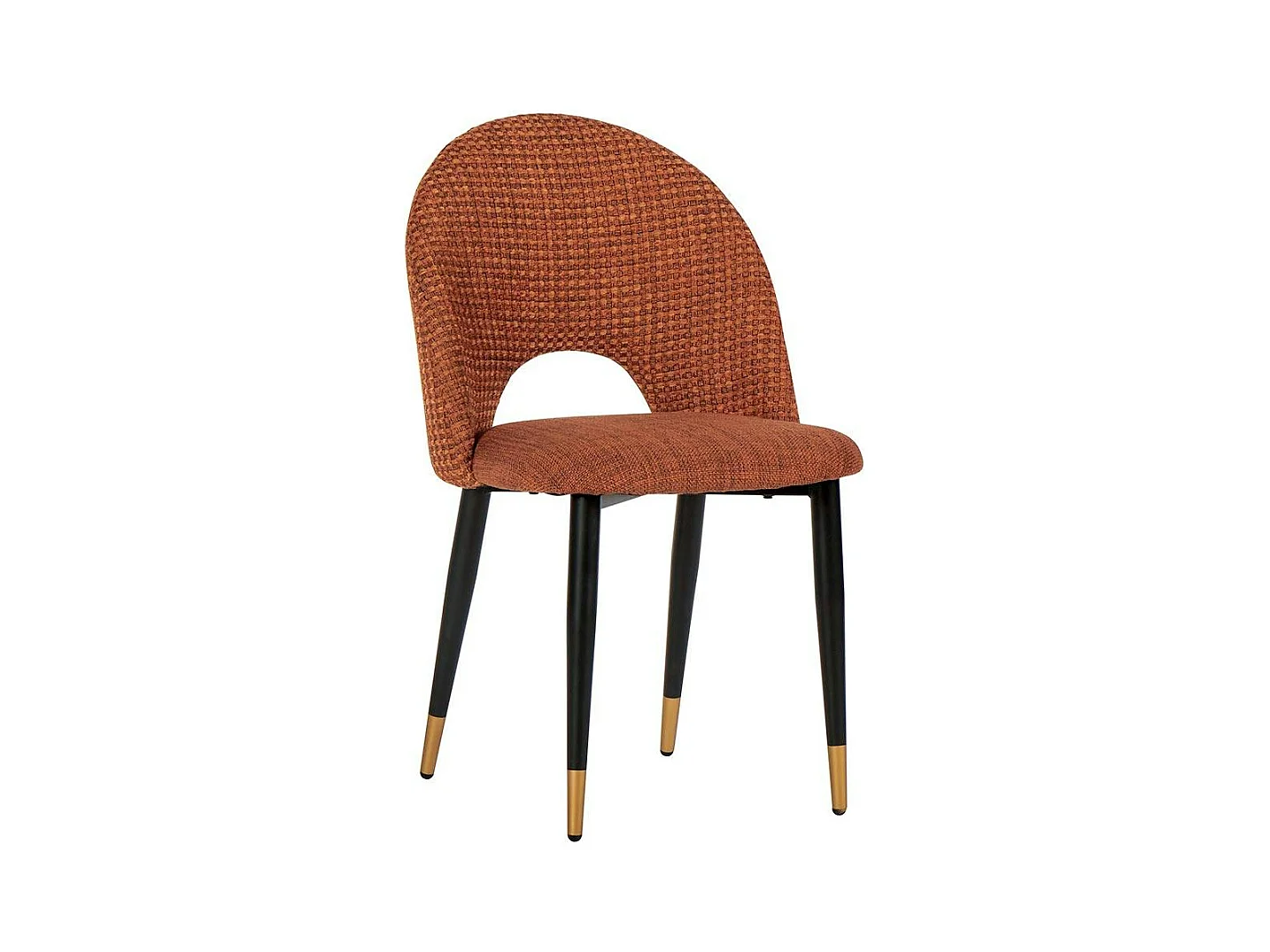 Chaise salle à manger tissu quadrillé rouille (lot de 2) MALMOE
