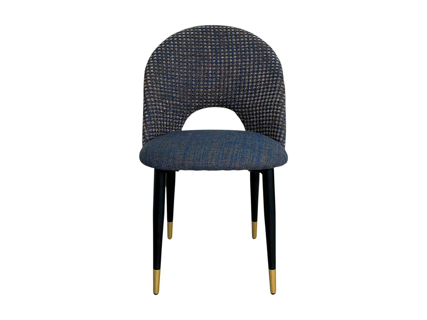 Chaise salle à manger tissu quadrillé bleu foncé (lot de 2) MALMOE