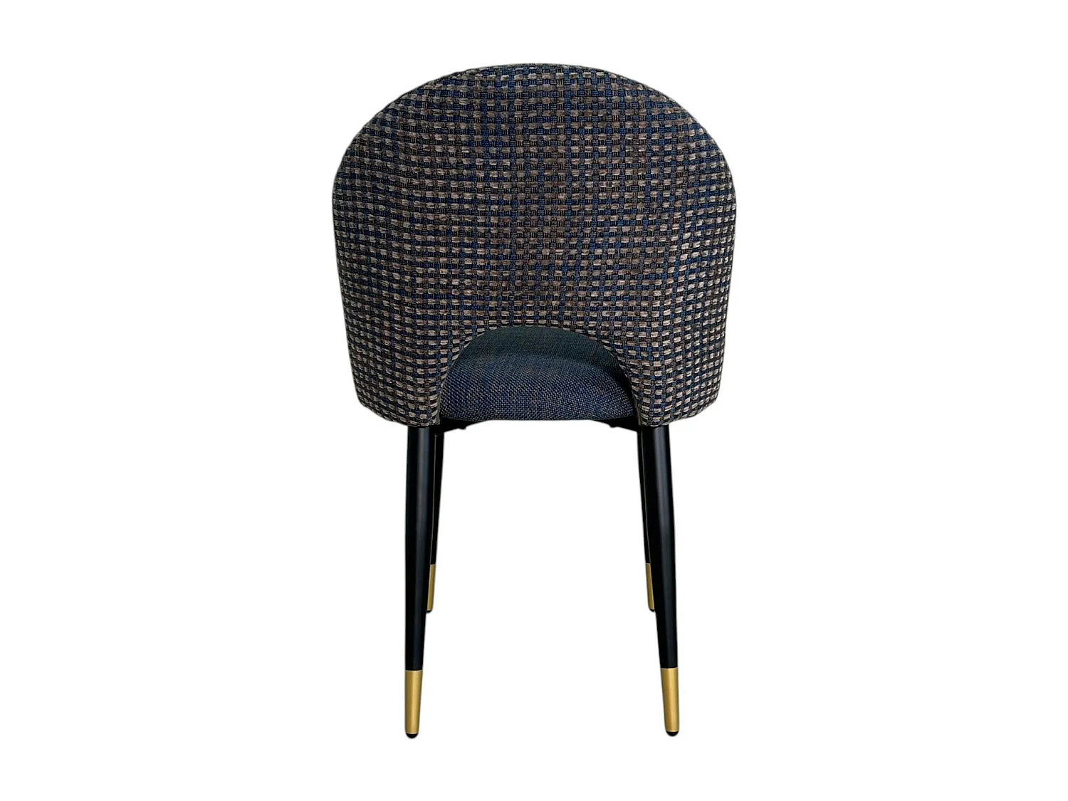 Chaise salle à manger tissu quadrillé bleu foncé (lot de 2) MALMOE