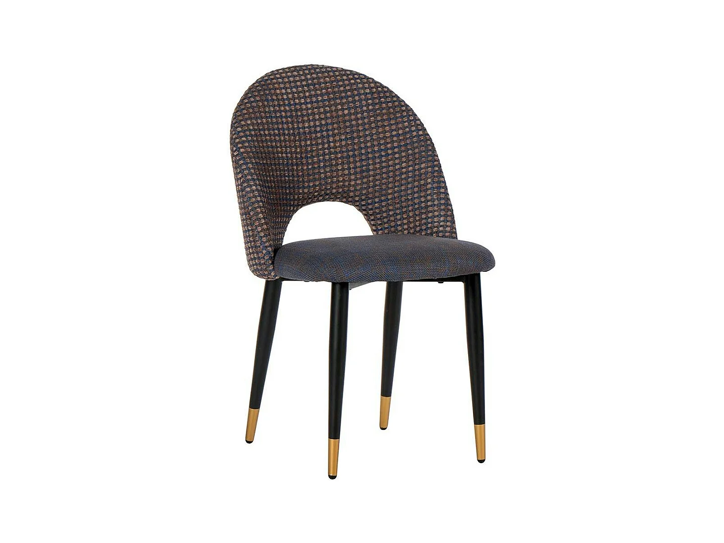 Chaise salle à manger tissu quadrillé bleu foncé (lot de 2) MALMOE