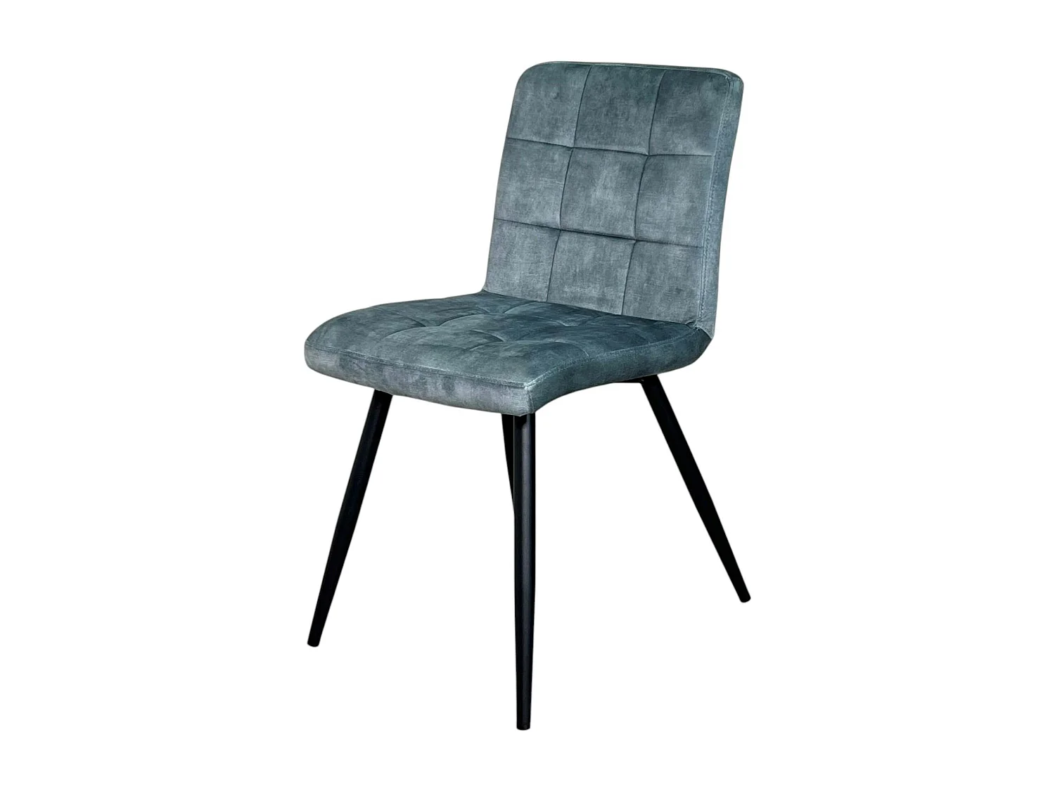 Chaise en velours capitonné bleu pétrole MALMOE (lot de 2)