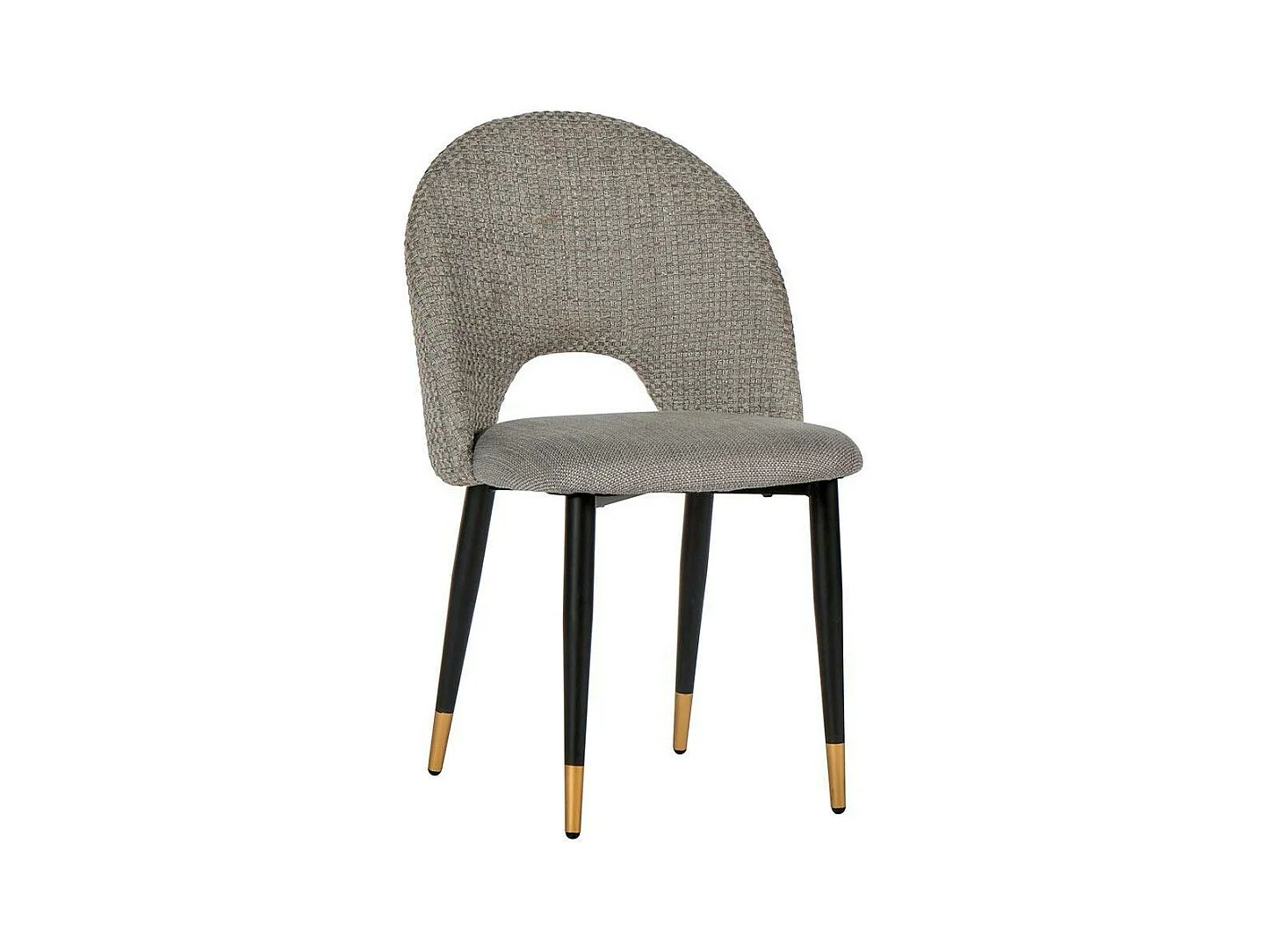 Chaise salle à manger tissu quadrillé gris (lot de 2) MALMOE