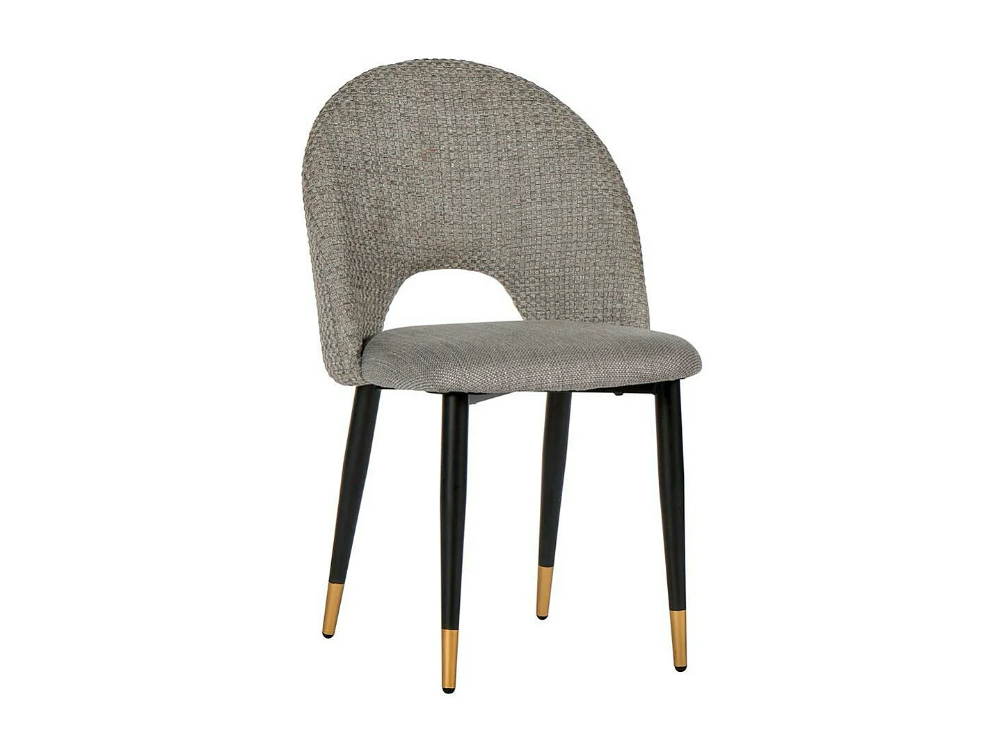Chaise salle à manger tissu quadrillé gris (lot de 2) MALMOE