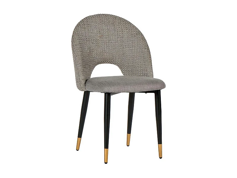 Chaise salle à manger tissu quadrillé gris (lot de 2) MALMOE